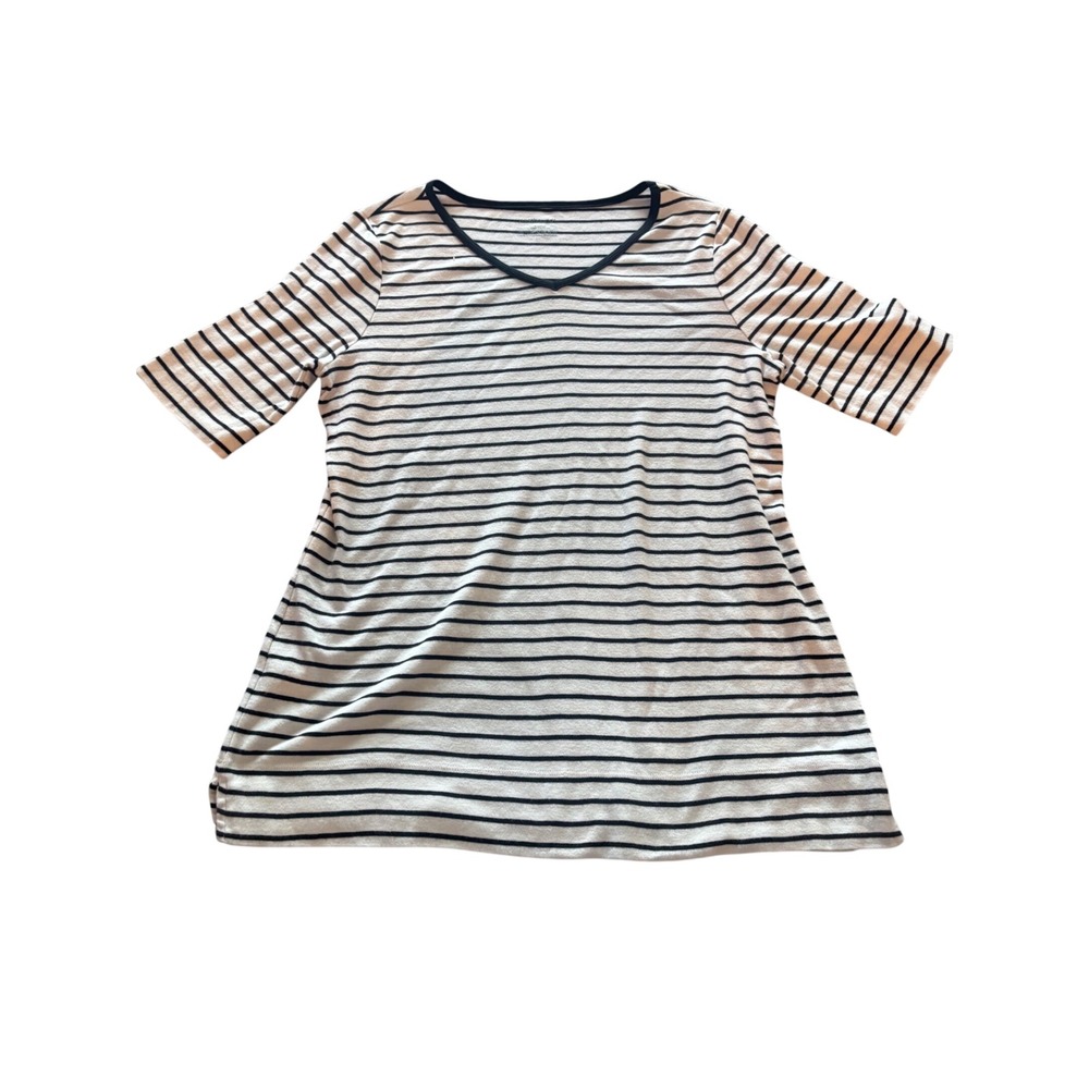 Westbound Striped 3/4 Sleeve Top Breton Nautical Coastal Preppy Quiet Luxury